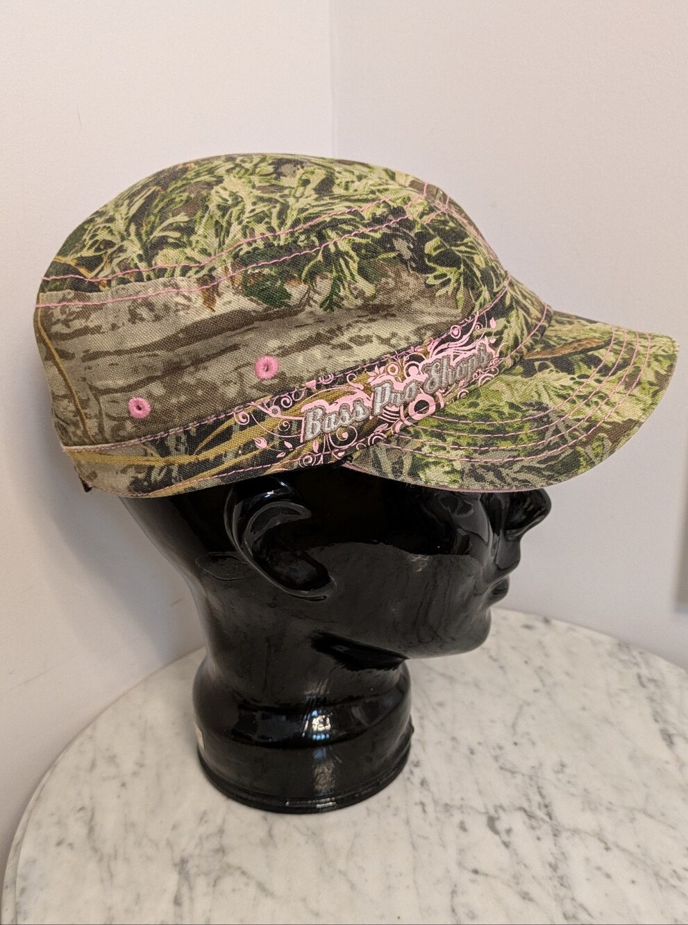 Bass Pro Shops Camouflage Military Cadet Cap with Pink Accents